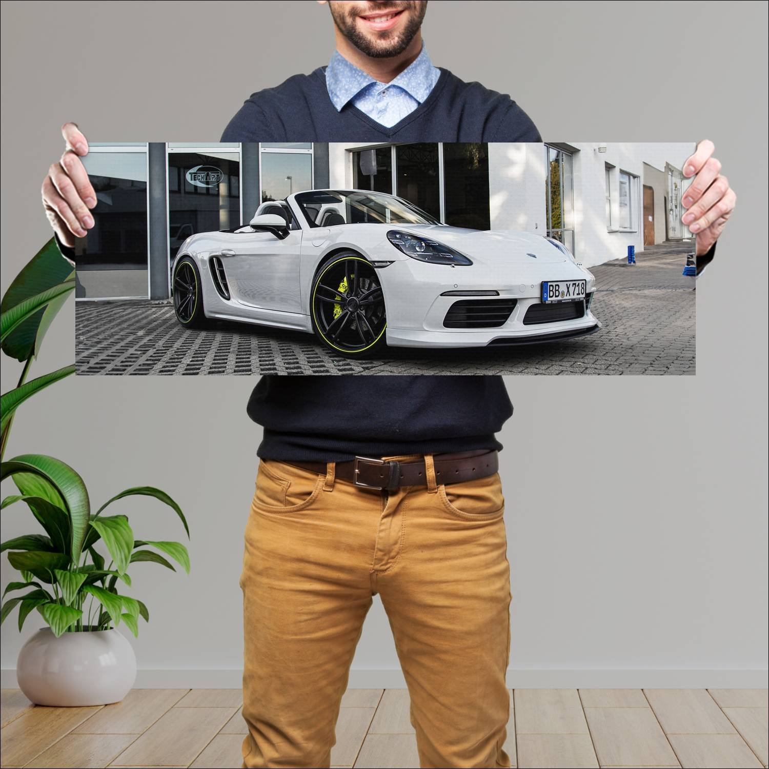 Cuadro grande 30x80cm 2016 porsche 718 boxster by 966 Porsche