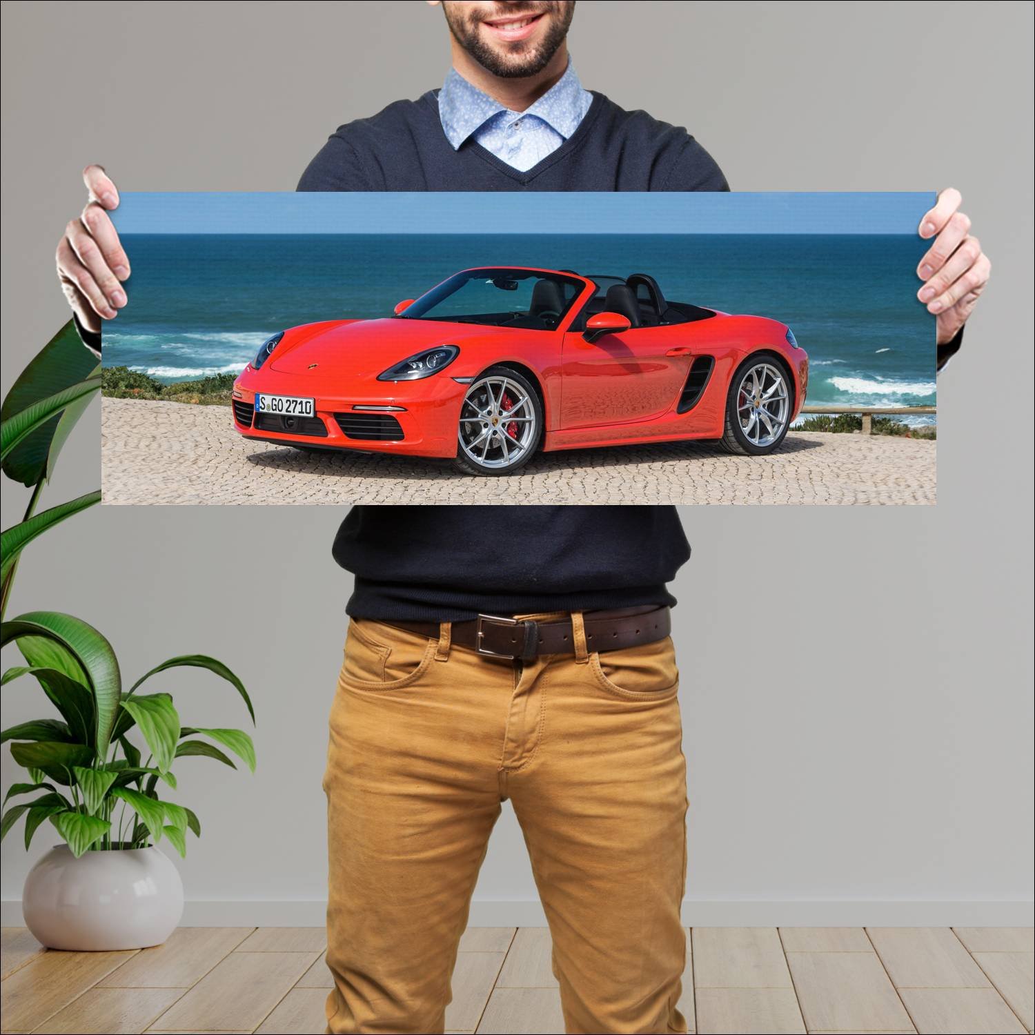Cuadro grande 30x80cm 2016 porsche 718 boxster s 4 967 Porsche