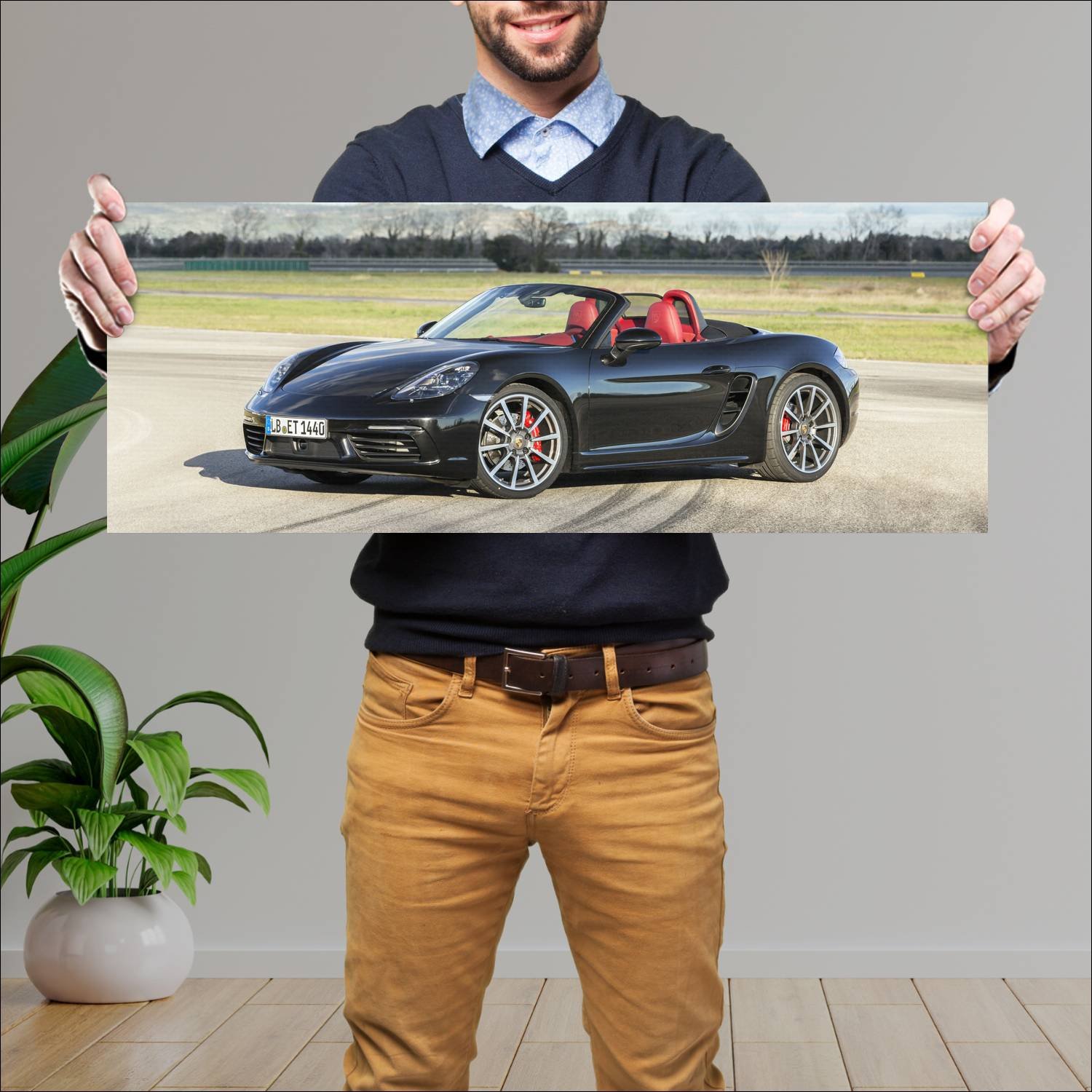 Cuadro grande 30x80cm 2016 porsche 718 boxster s 4 968 Porsche