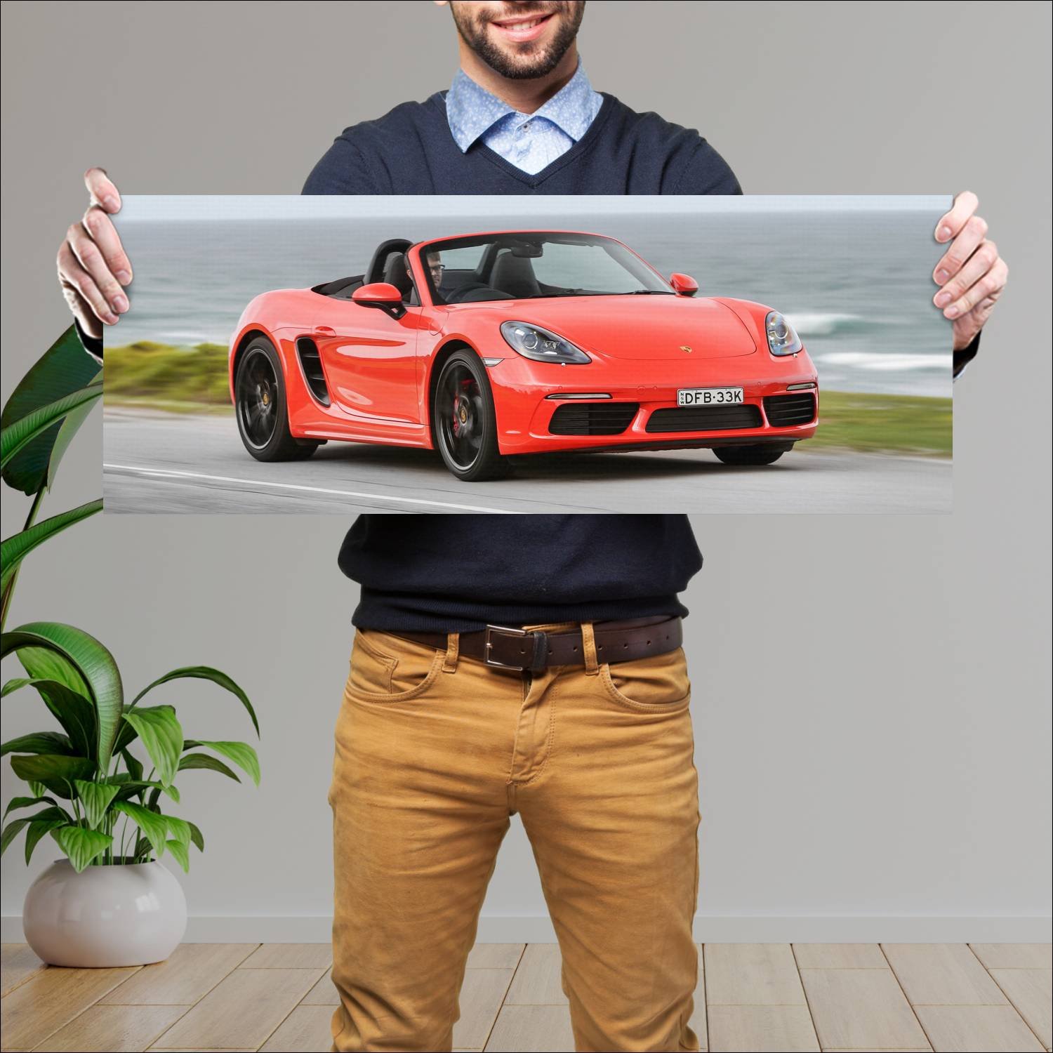 Cuadro grande 30x80cm 2016 porsche 718 boxster s a 969 Porsche