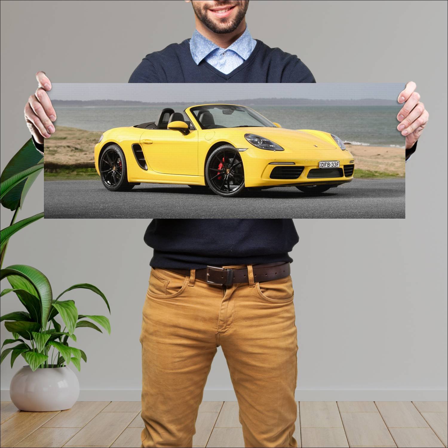Cuadro grande 30x80cm 2016 porsche 718 boxster s a 970 Porsche
