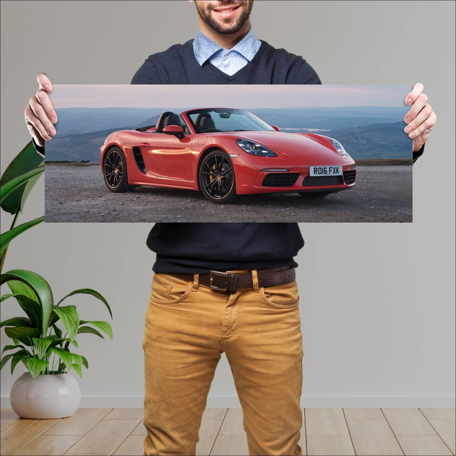 Cuadro grande 30x80cm 2016 porsche 718 boxster s u 971 Porsche