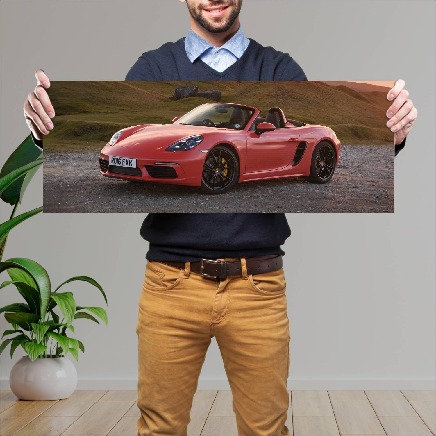 Cuadro grande 30x80cm 2016 porsche 718 boxster s u 972 Porsche