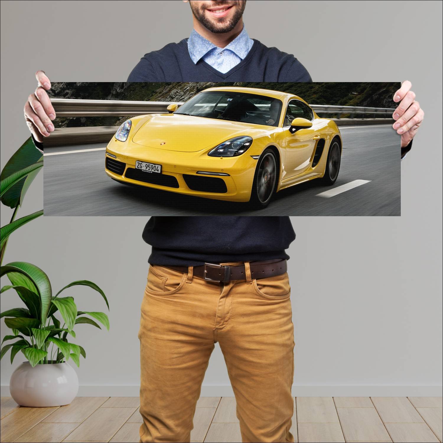 Cuadro grande 30x80cm 2016 porsche 718 cayman s 58 978 Porsche