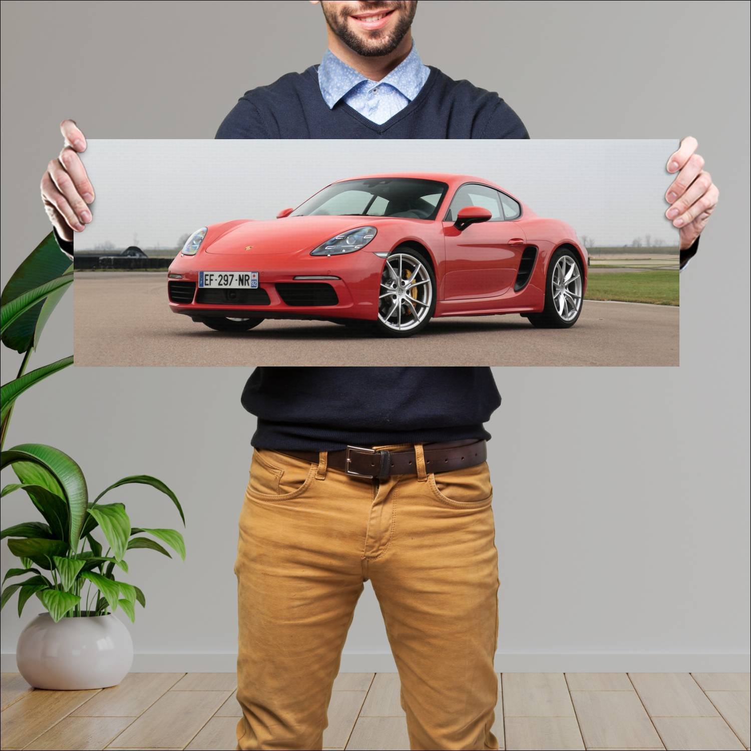 Cuadro grande 30x80cm 2016 porsche 718 cayman s 59 979 Porsche