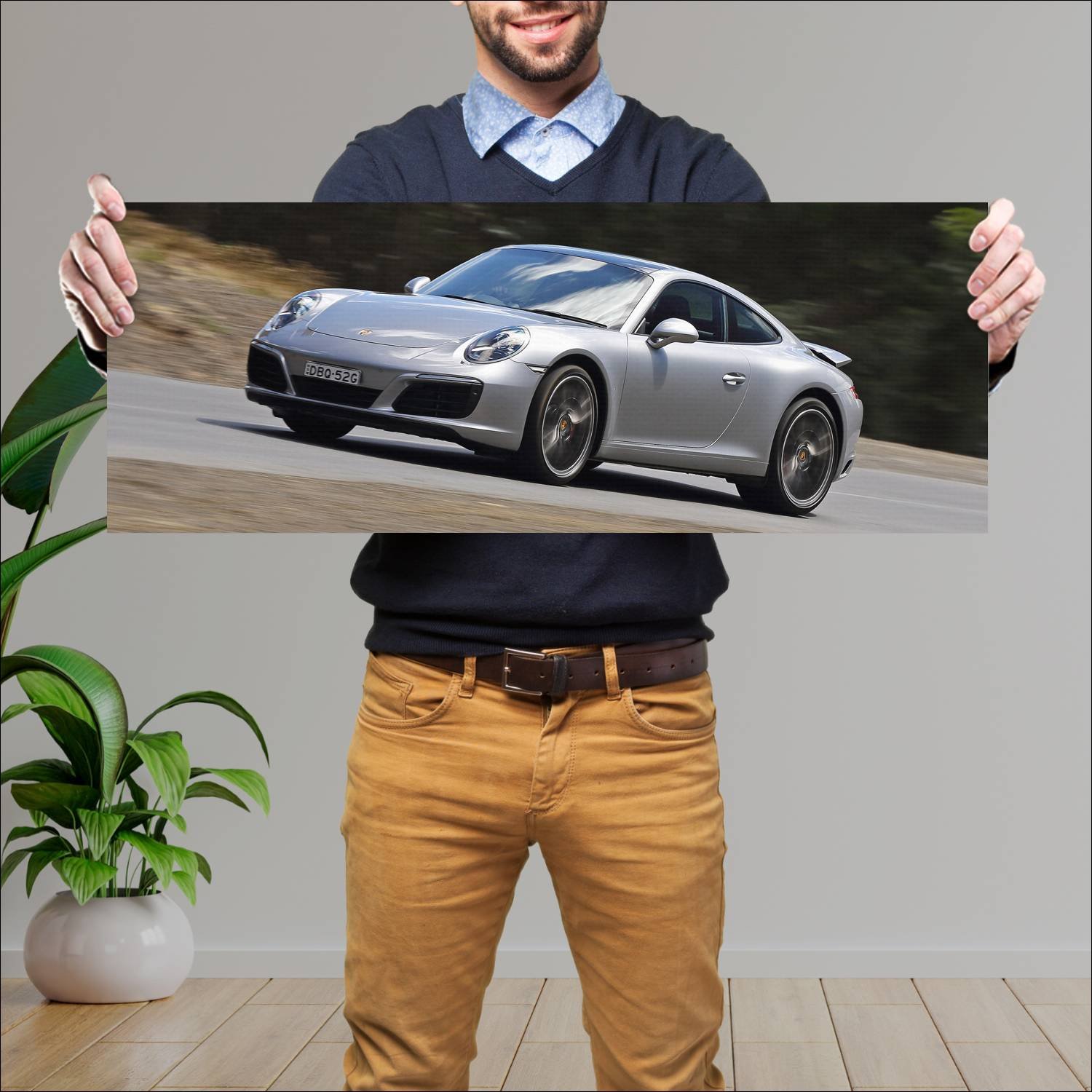Cuadro grande 30x80cm 2016 porsche 911 carrera s a 987 Porsche
