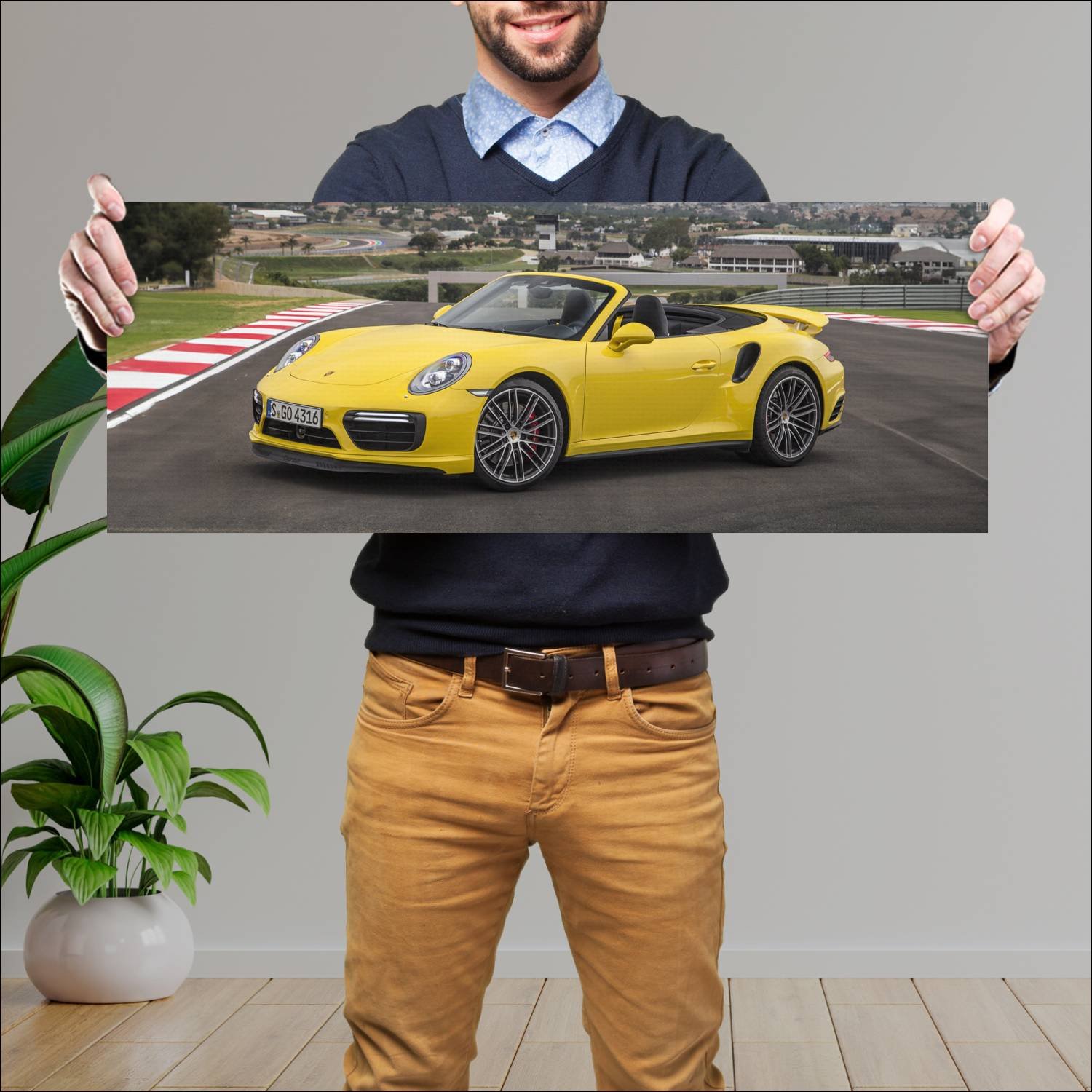 Cuadro grande 30x80cm 2016 porsche 911 turbo cabri 2 Porsche
