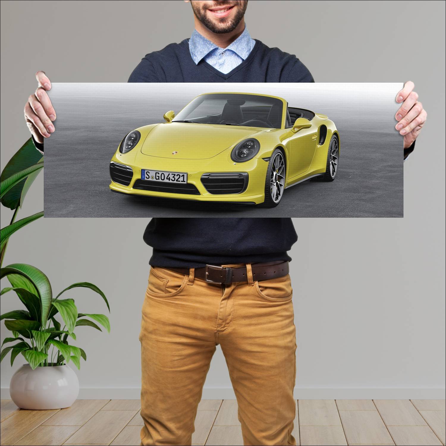 Cuadro grande 30x80cm 2016 porsche 911 turbo s cab 10 Porsche