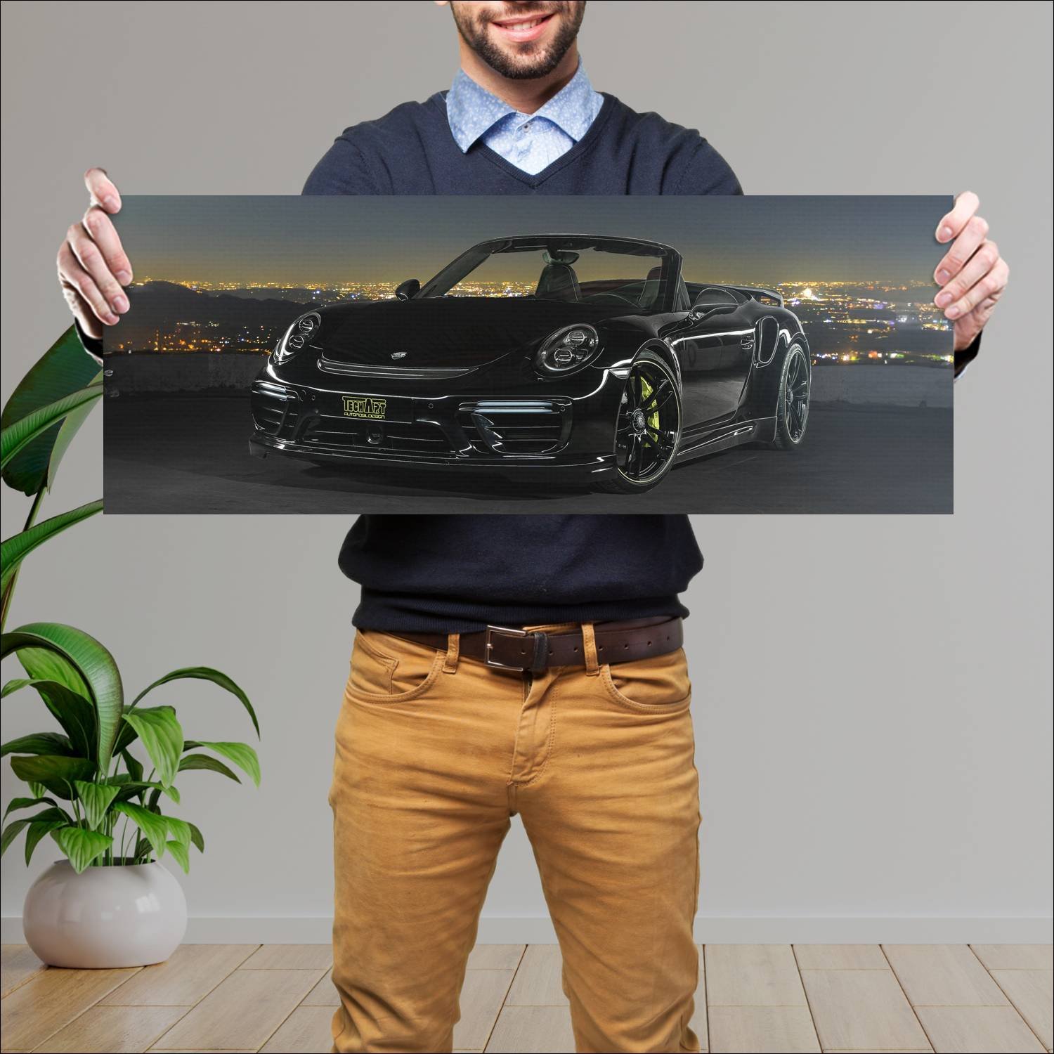 Cuadro grande 30x80cm 2016 porsche 911 turbo s cab 12 Porsche