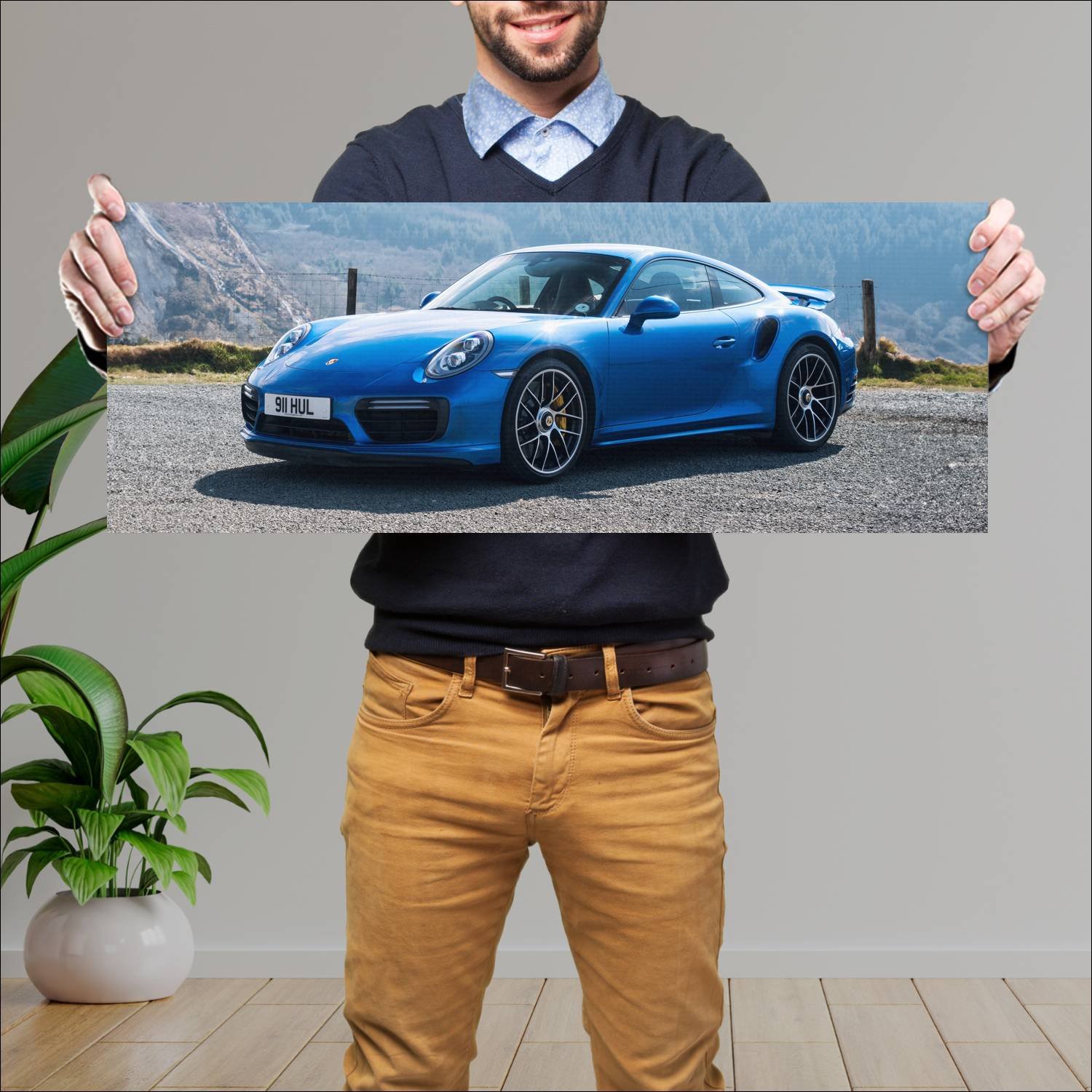 Cuadro grande 30x80cm 2016 porsche 911 turbo s uk 14 Porsche