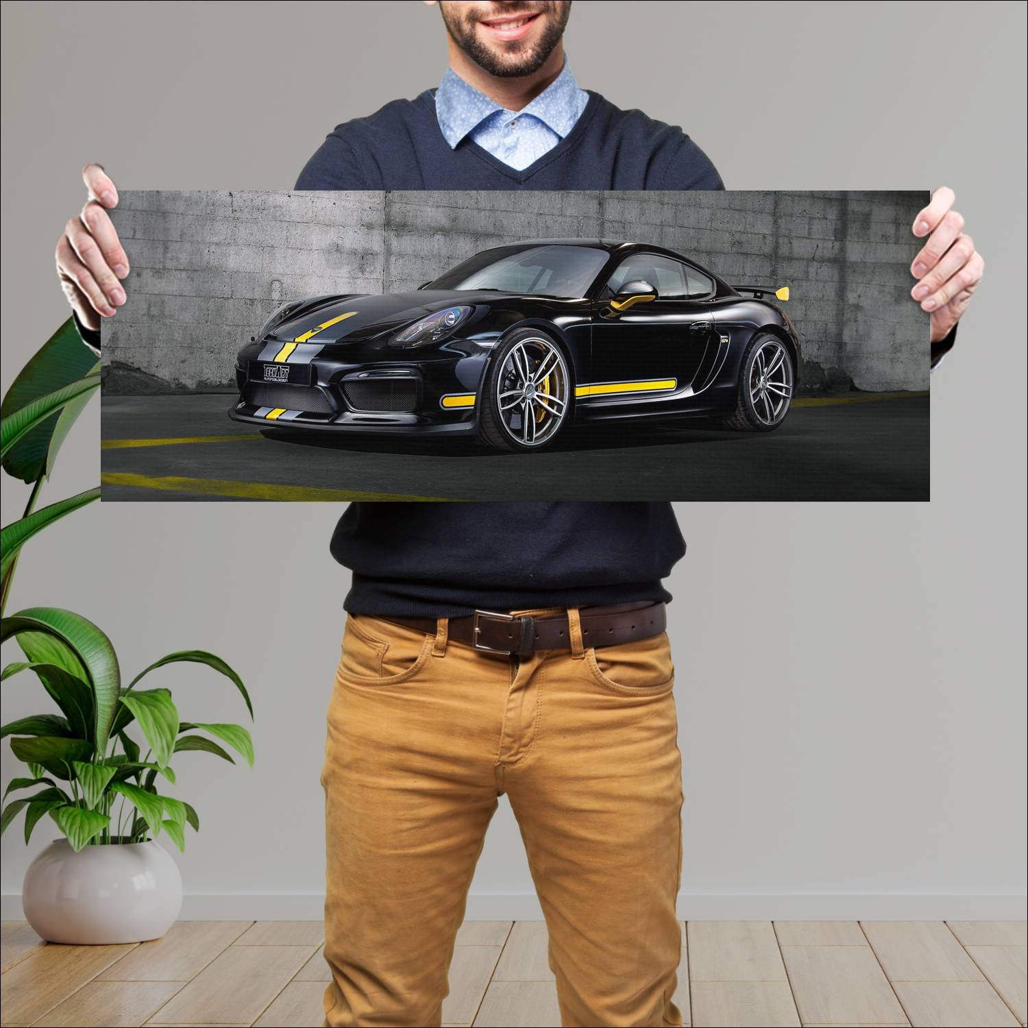Cuadro grande 30x80cm 2016 porsche cayman gt4 by t 19 Porsche