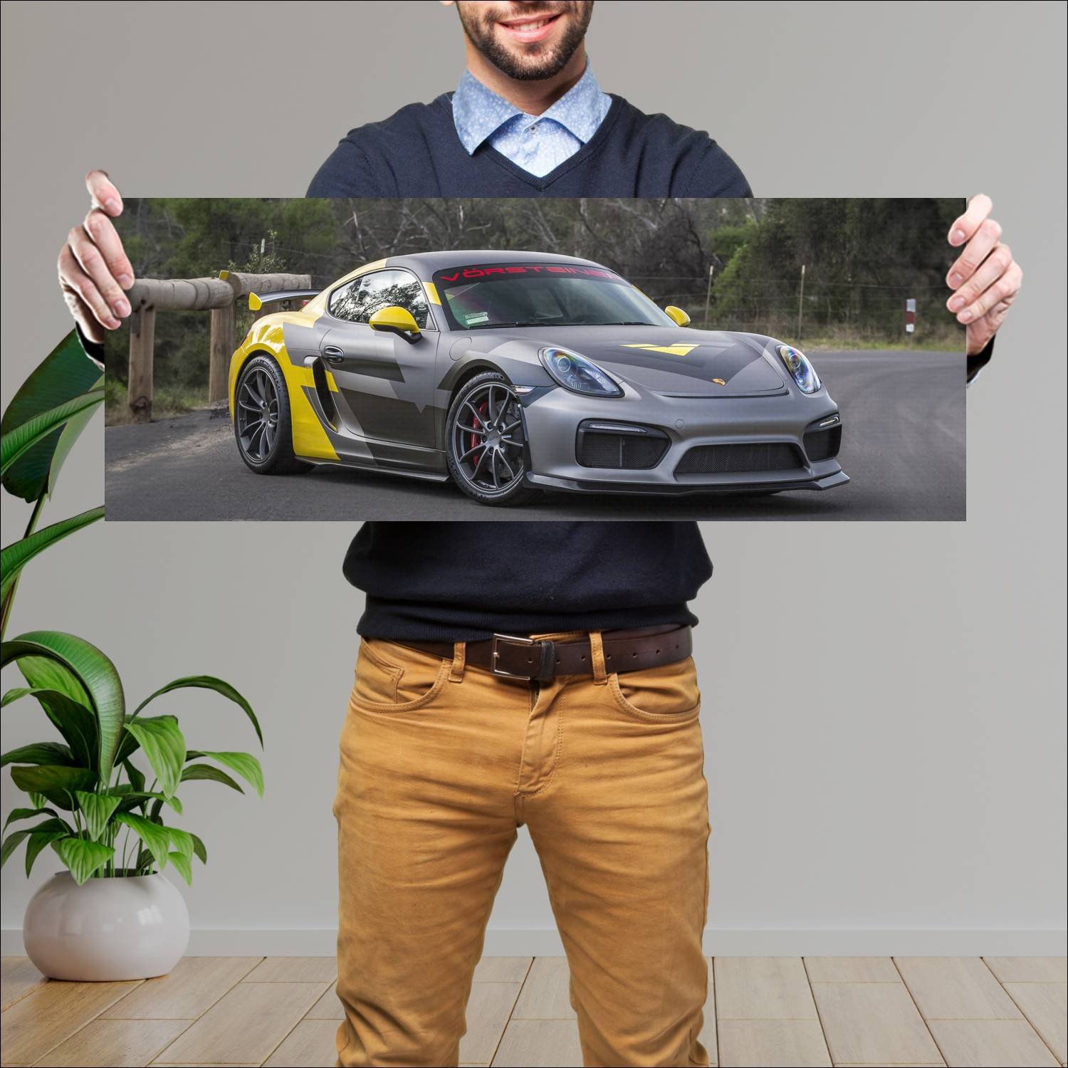 Cuadro grande 30x80cm 2016 porsche cayman gt4 v cs 21 Porsche
