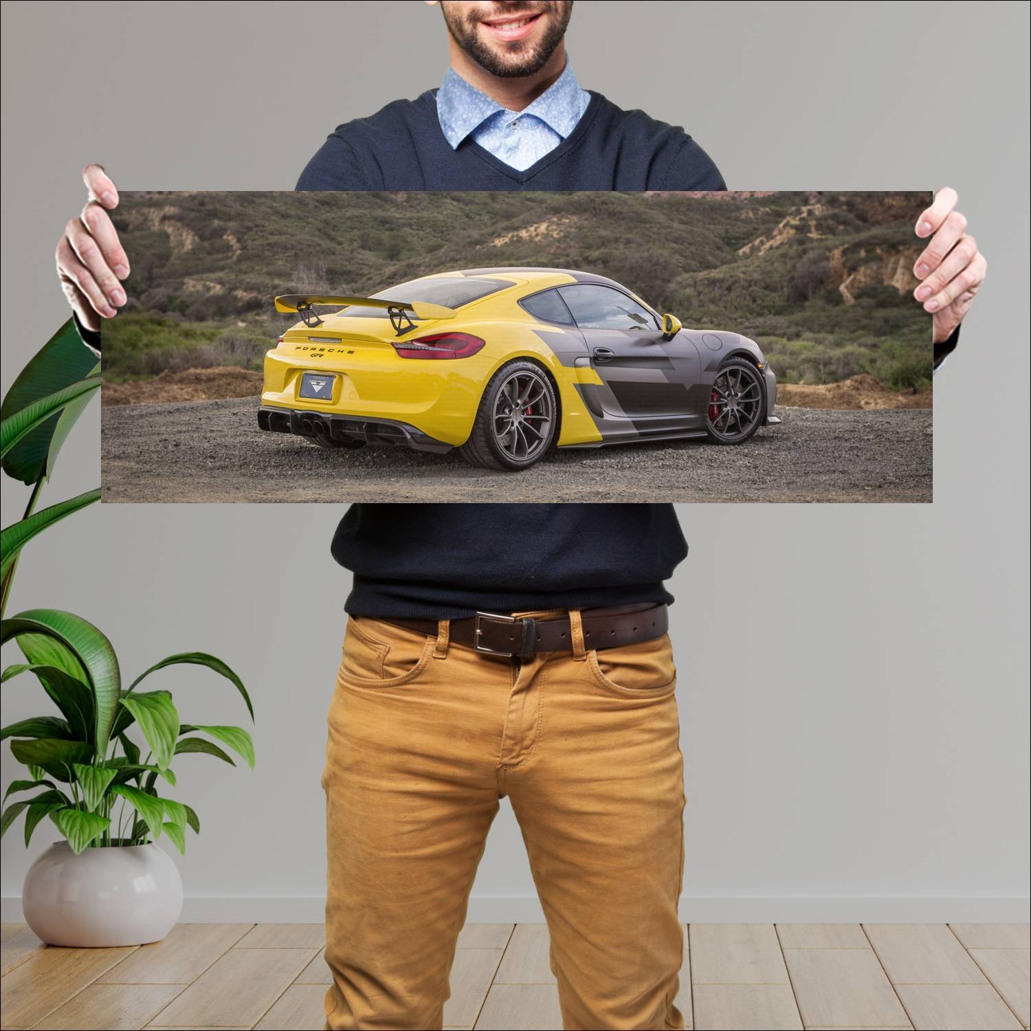 Cuadro grande 30x80cm 2016 porsche cayman gt4 v cs 22 Porsche