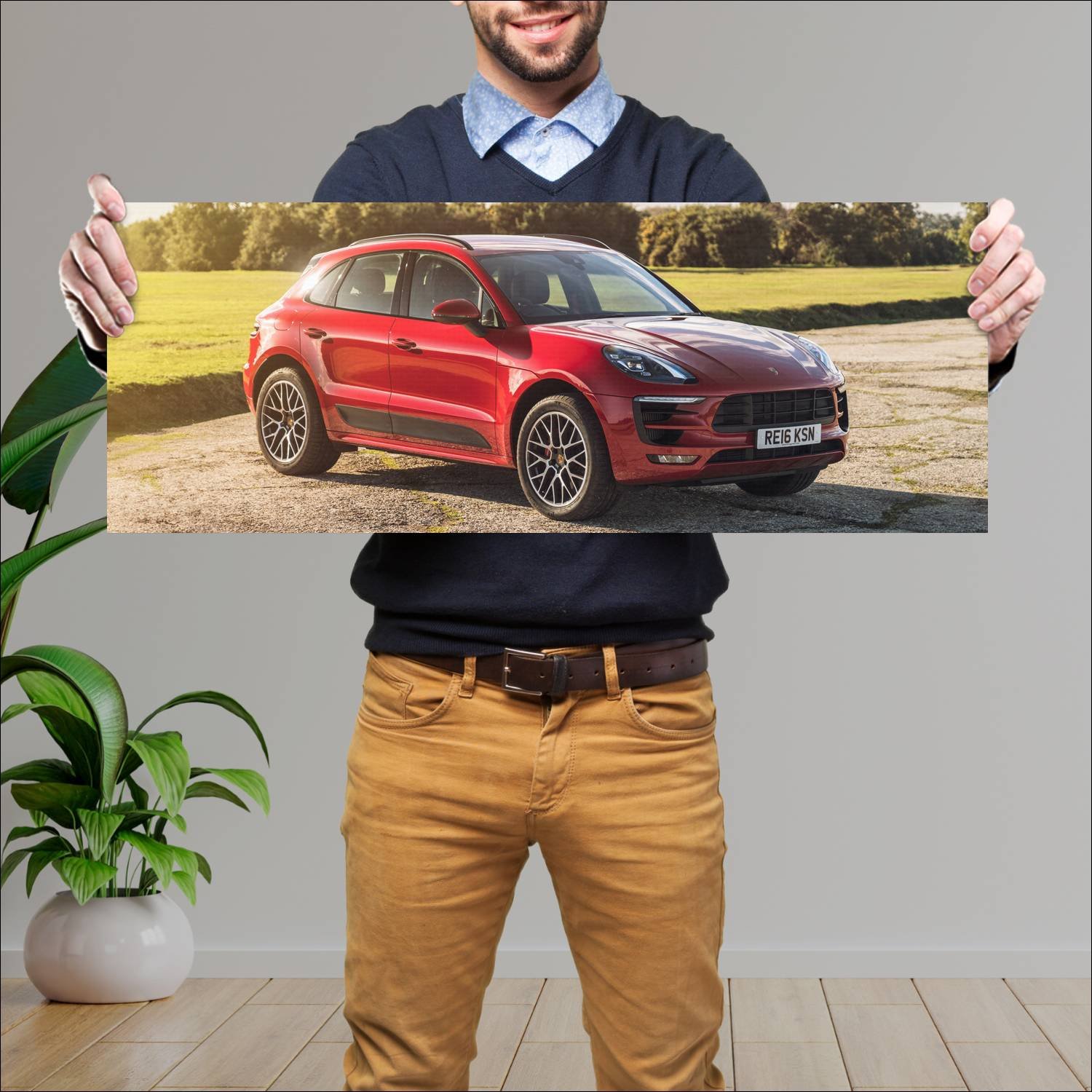 Cuadro grande 30x80cm 2016 porsche macan gts uk 59 25 Porsche