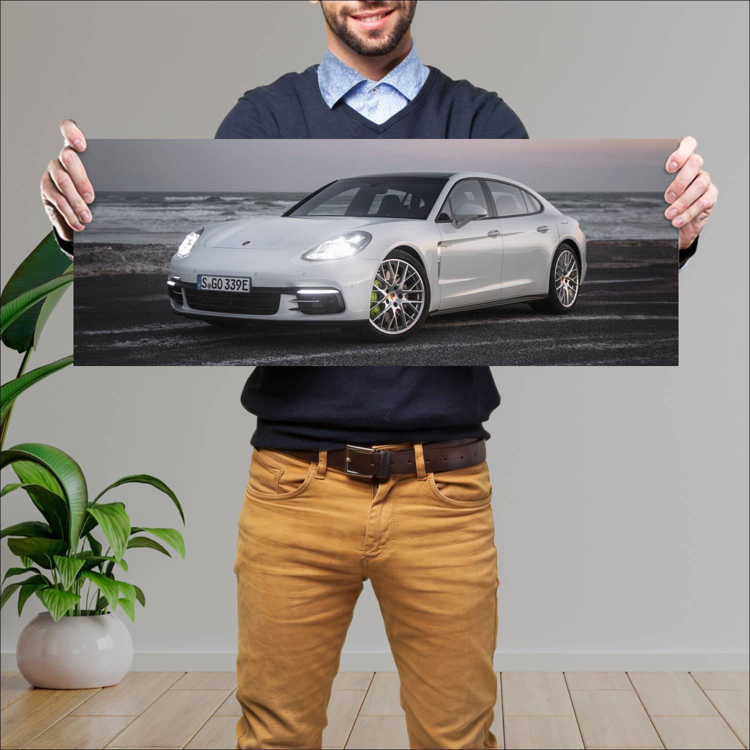 Cuadro grande 30x80cm 2016 porsche panamera e hybr 31 Porsche