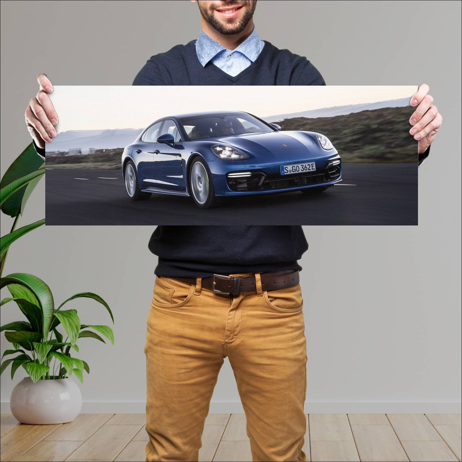 Cuadro grande 30x80cm 2016 porsche panamera e hybr 32 Porsche