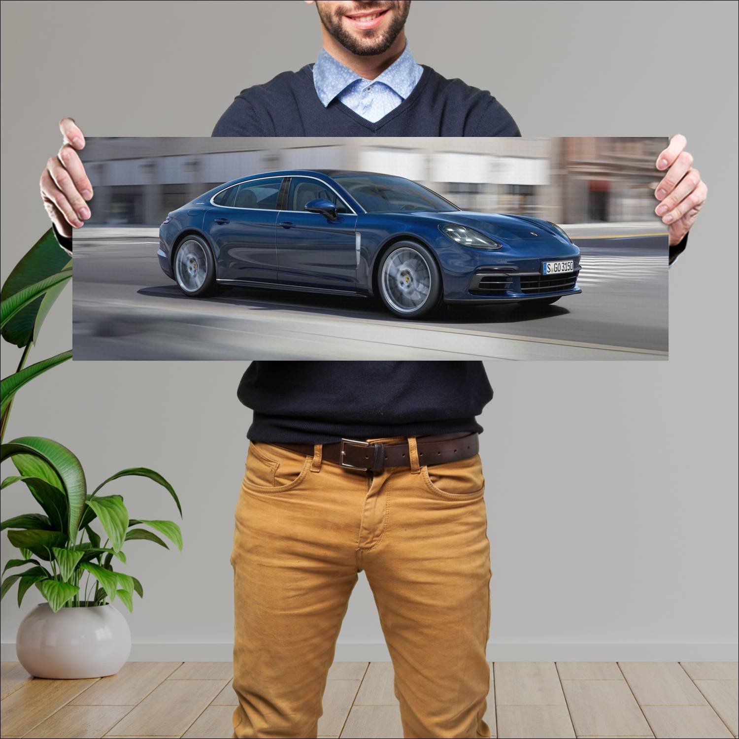 Cuadro grande 30x80cm 2016 porsche panamera s exec 35 Porsche