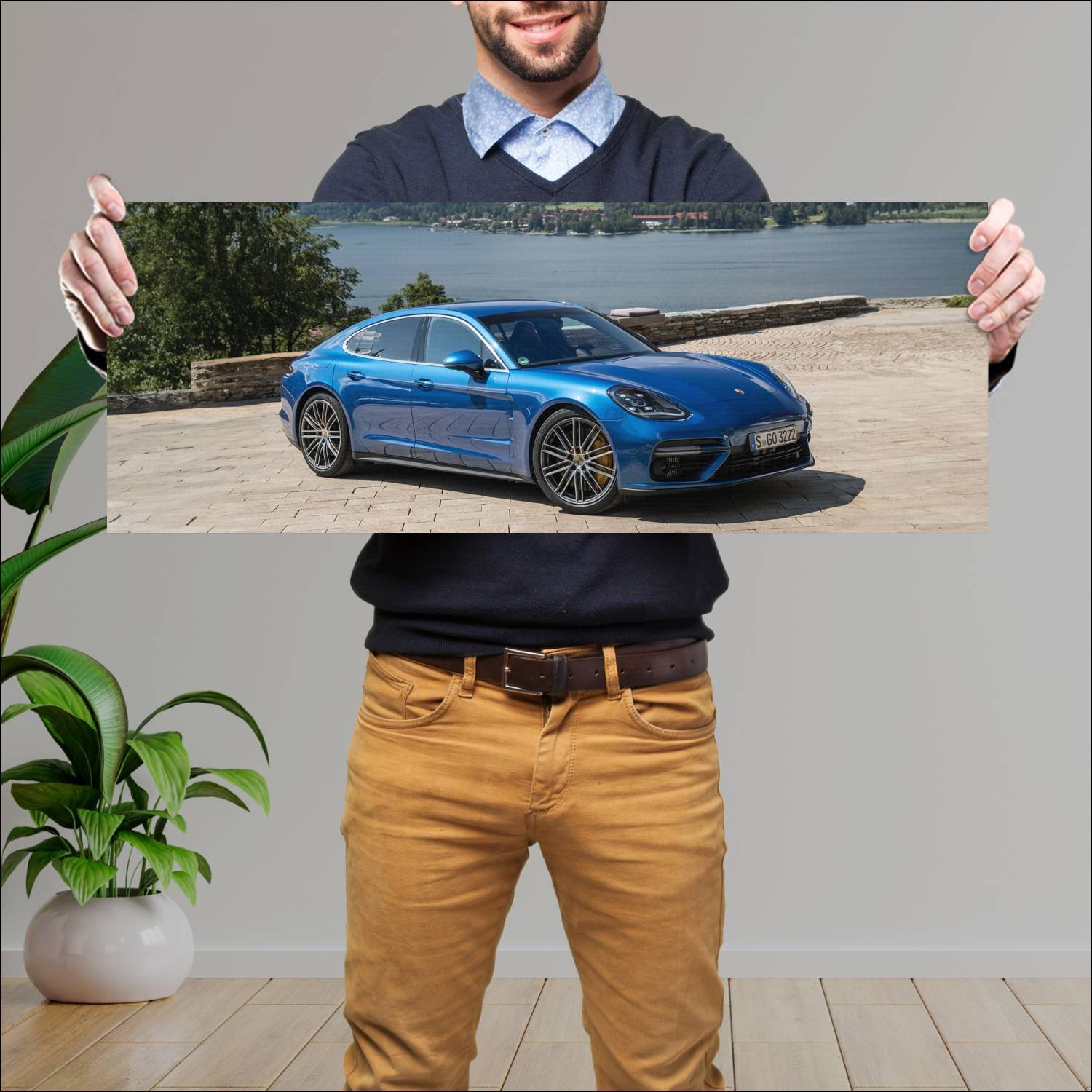 Cuadro grande 30x80cm 2016 porsche panamera turbo 39 Porsche