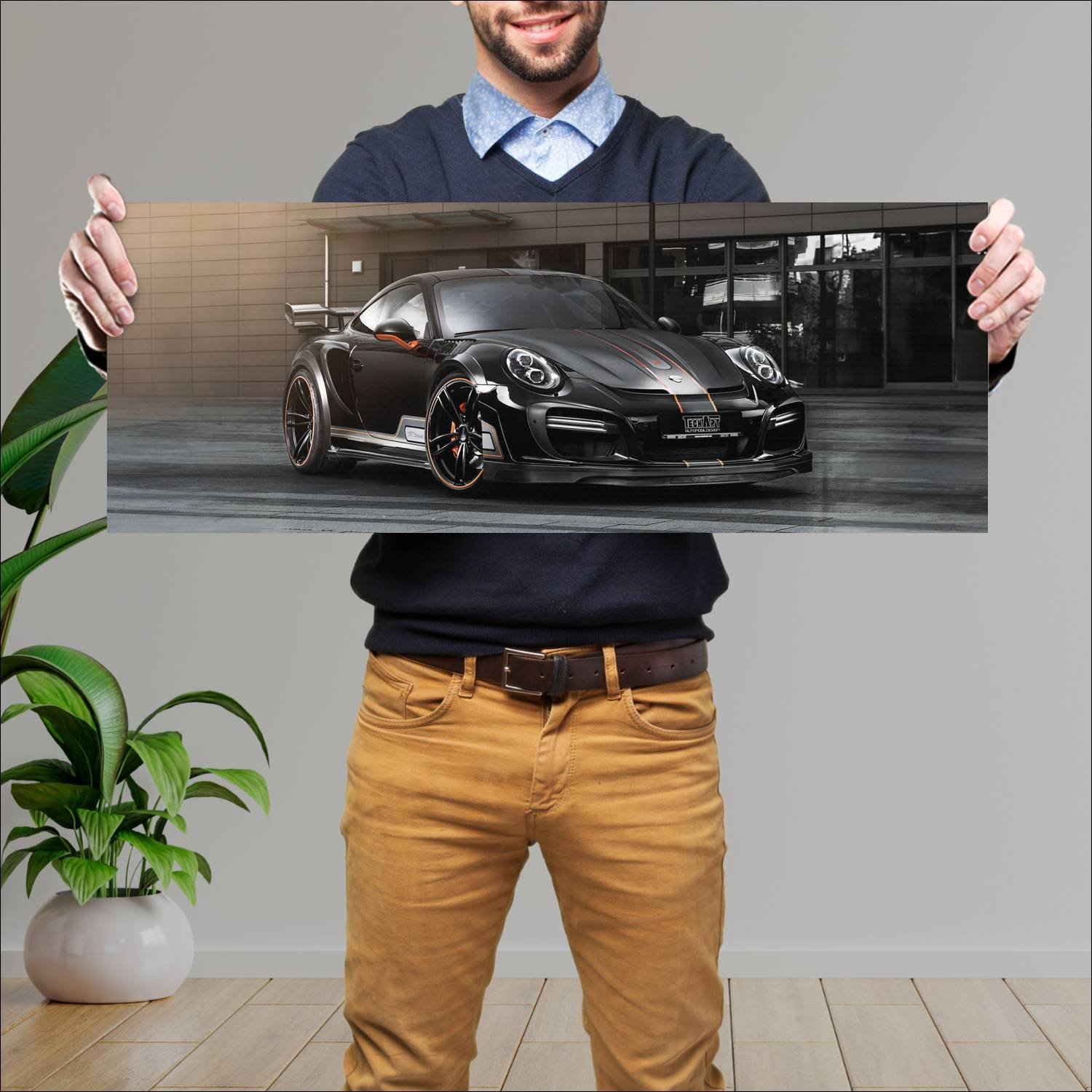 Cuadro grande 30x80cm 2016 techart gt street r 111 45 Porsche