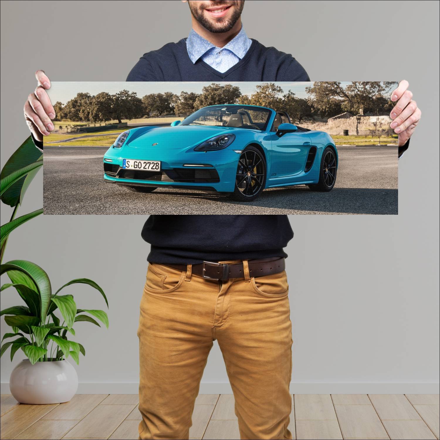 Cuadro grande 30x80cm 2017 porsche 718 boxster gts 53 Porsche