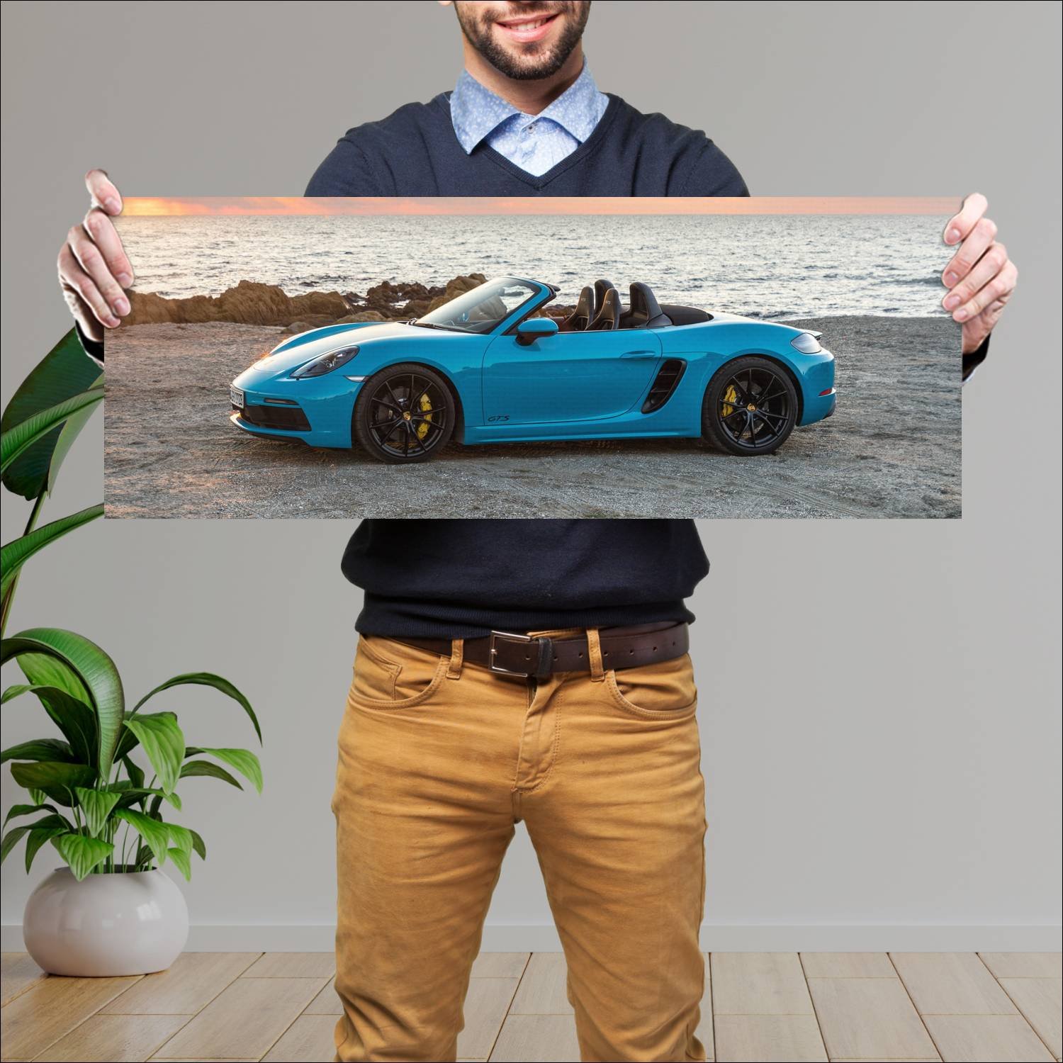Cuadro grande 30x80cm 2017 porsche 718 boxster gts 54 Porsche