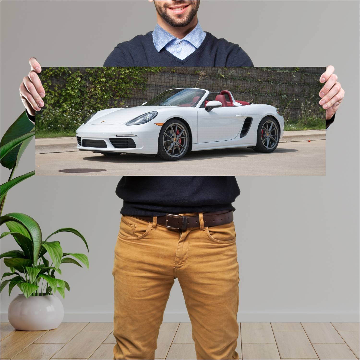 Cuadro grande 30x80cm 2017 porsche 718 boxster s u 57 Porsche