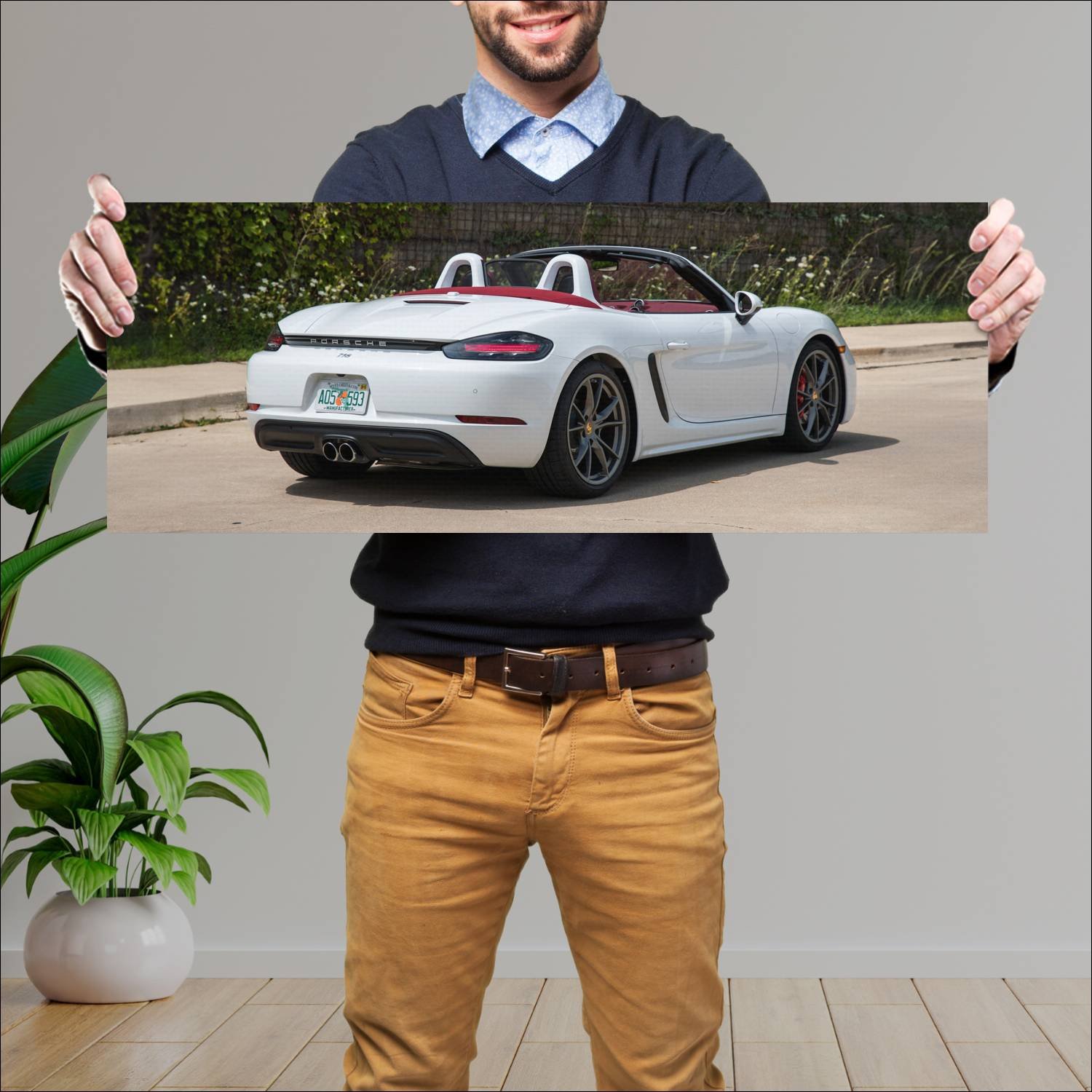 Cuadro grande 30x80cm 2017 porsche 718 boxster s u 58 Porsche