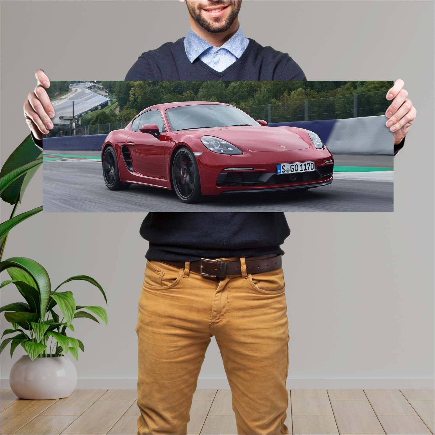 Cuadro grande 30x80cm 2017 porsche 718 cayman gts 60 Porsche