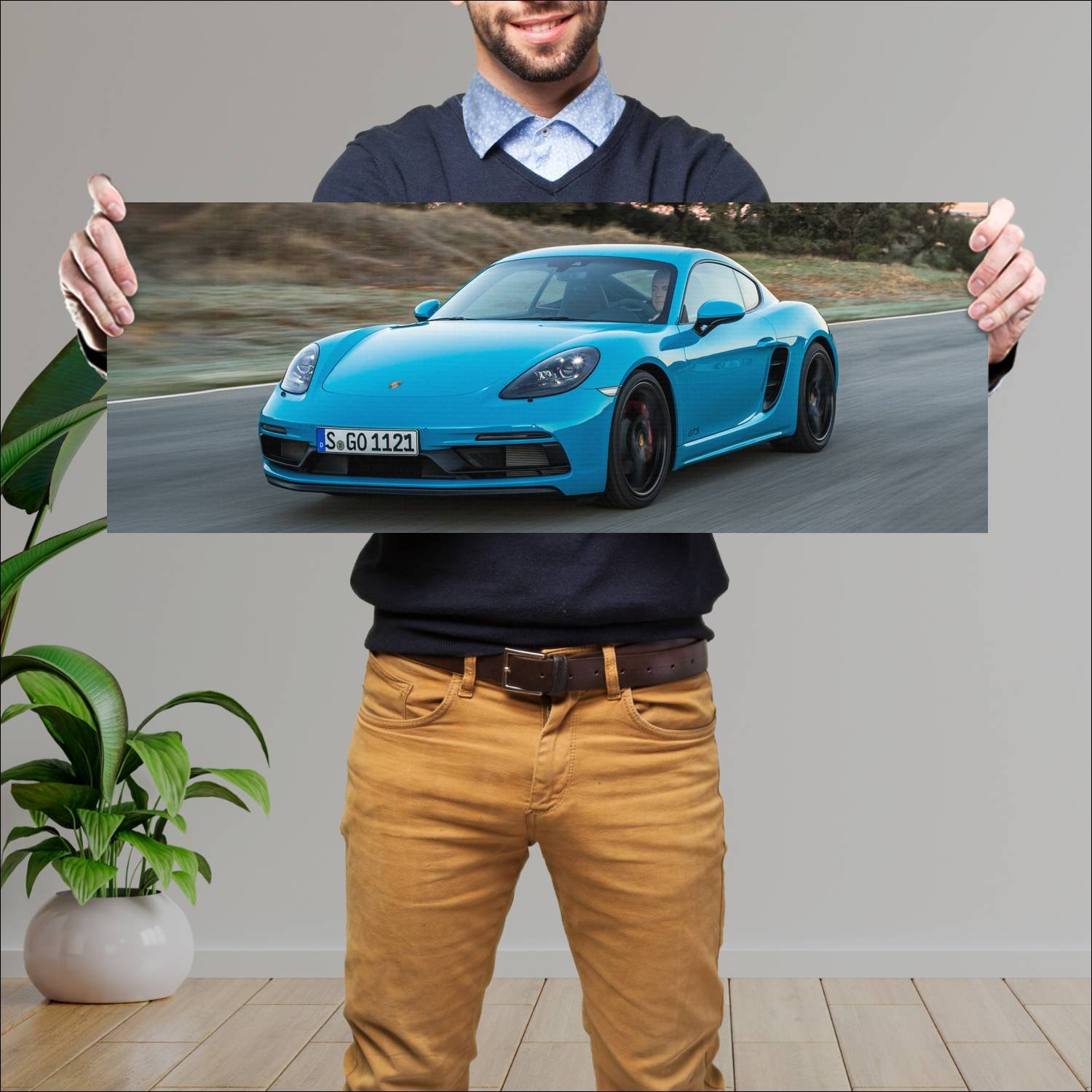 Cuadro grande 30x80cm 2017 porsche 718 cayman gts 61 Porsche