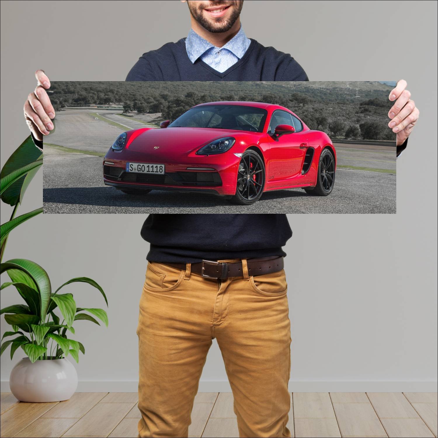 Cuadro grande 30x80cm 2017 porsche 718 cayman gts 62 Porsche