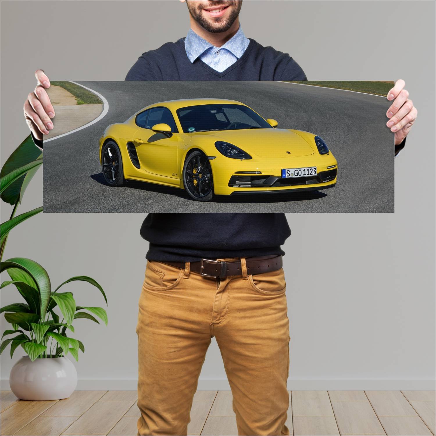 Cuadro grande 30x80cm 2017 porsche 718 cayman gts 63 Porsche