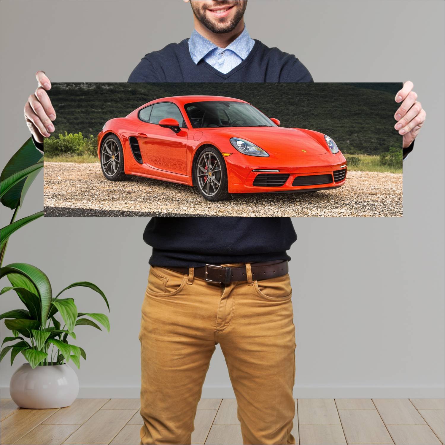 Cuadro grande 30x80cm 2017 porsche 718 cayman s us 64 Porsche