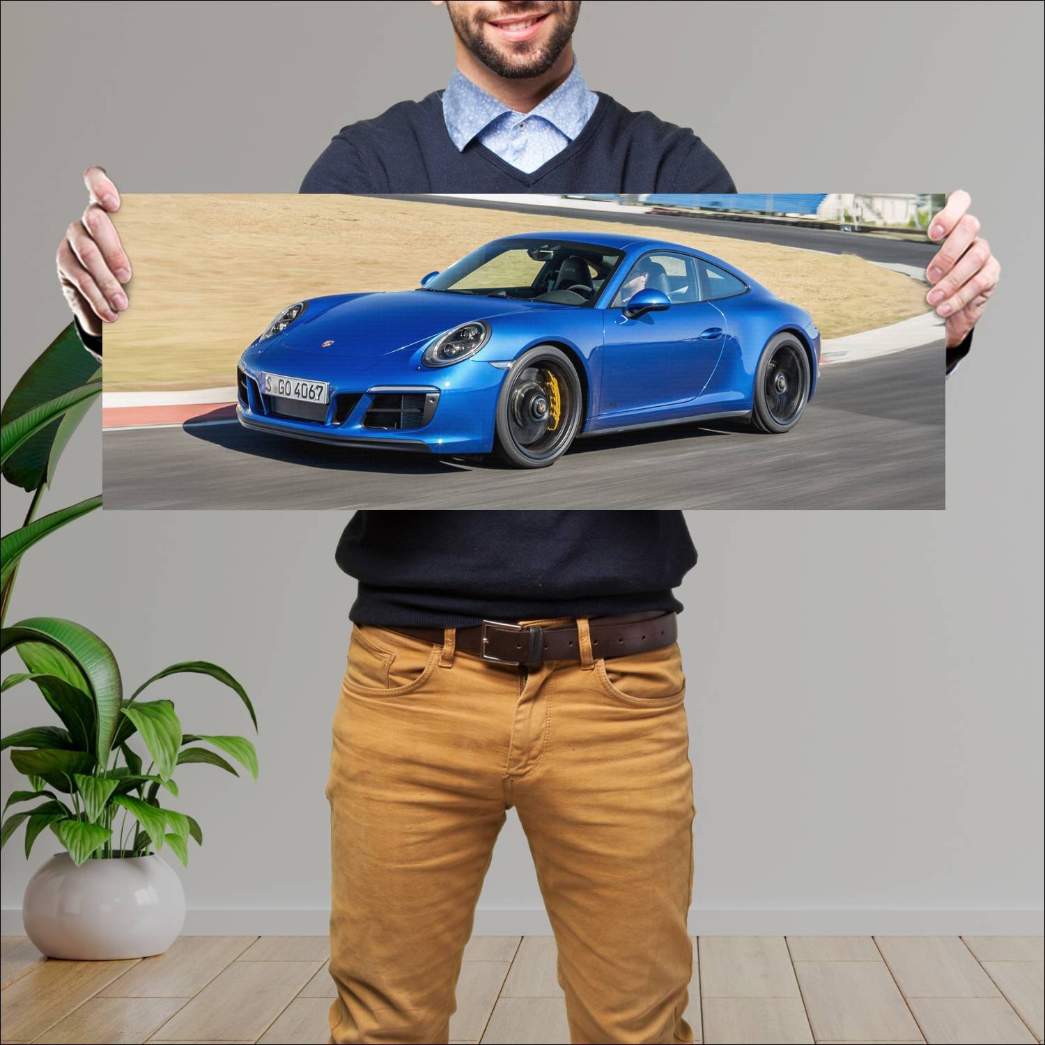 Cuadro grande 30x80cm 2017 porsche 911 carrera gts 66 Porsche