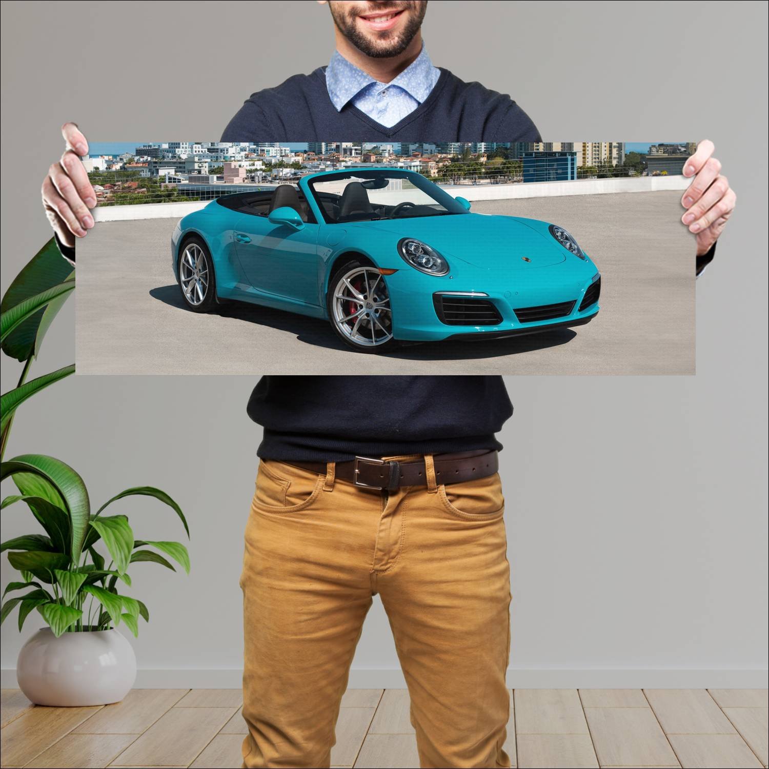 Cuadro grande 30x80cm 2017 porsche 911 carrera s c 72 Porsche