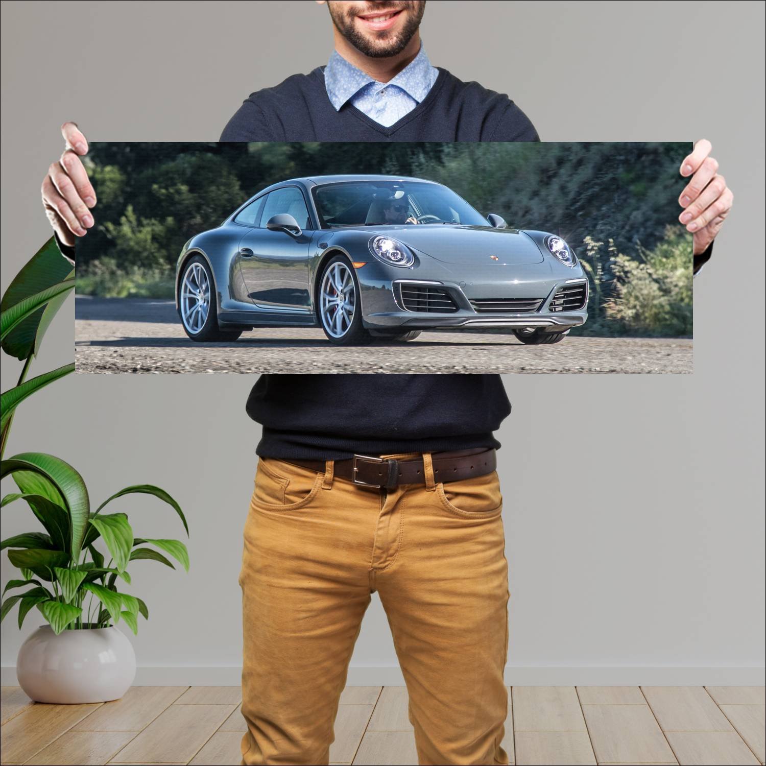 Cuadro grande 30x80cm 2017 porsche 911 carrera s u 76 Porsche