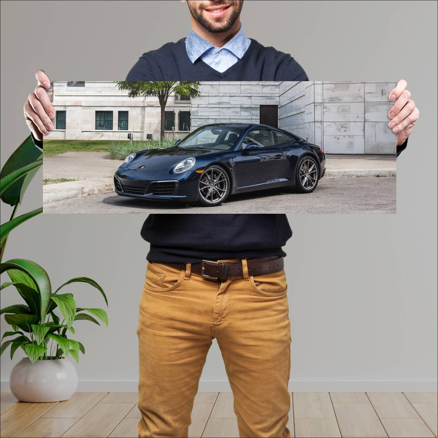 Cuadro grande 30x80cm 2017 porsche 911 carrera us 77 Porsche