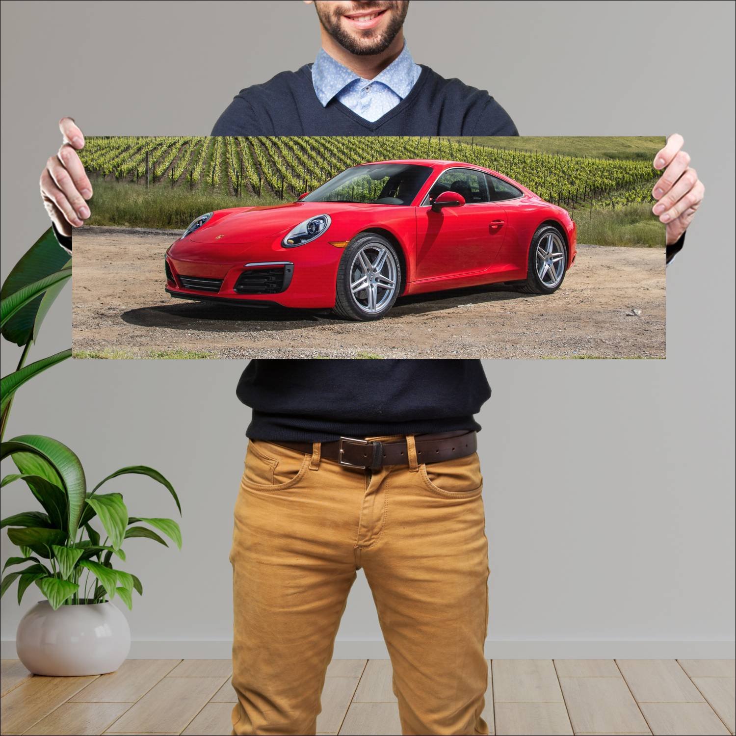 Cuadro grande 30x80cm 2017 porsche 911 carrera us 78 Porsche
