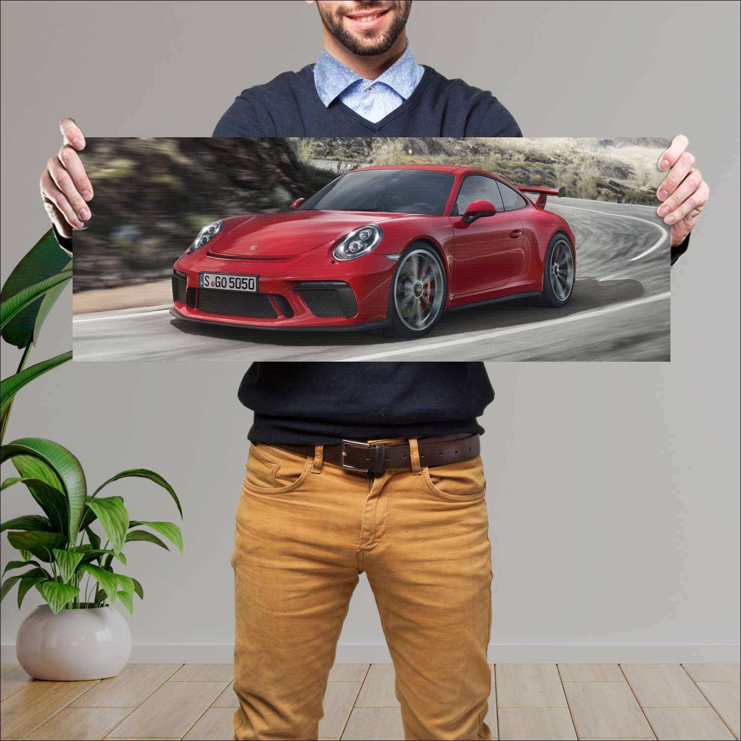 Cuadro grande 30x80cm 2017 porsche 911 gt3 auto 80 Porsche