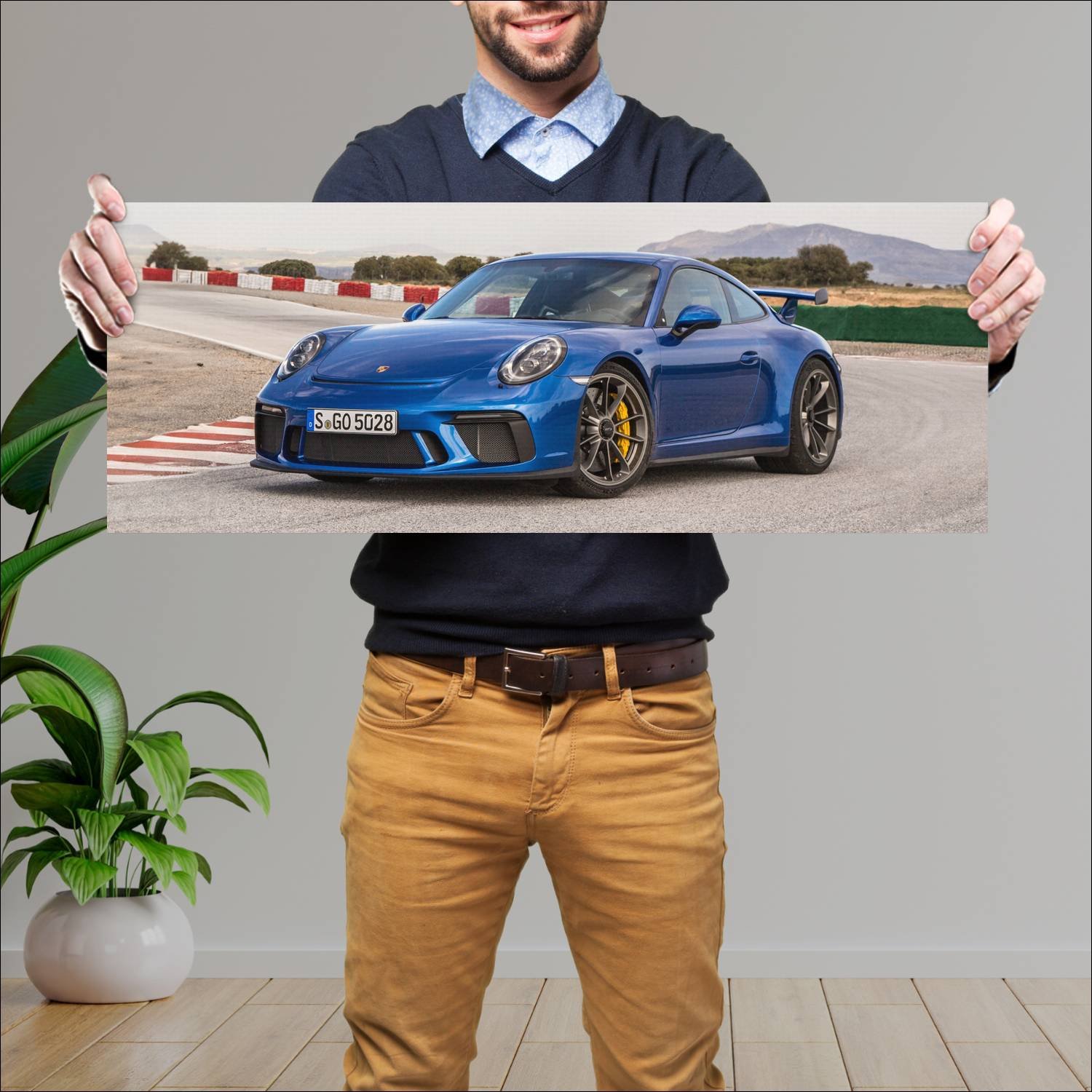 Cuadro grande 30x80cm 2017 porsche 911 gt3 auto 81 Porsche