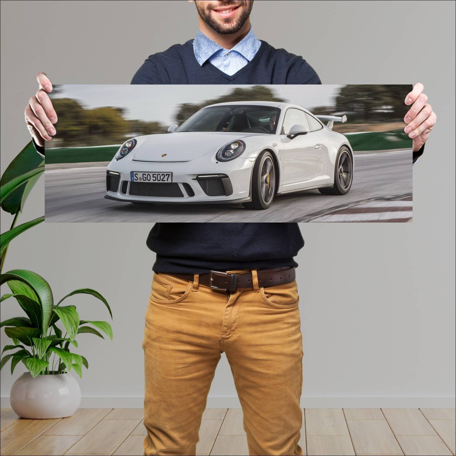 Cuadro grande 30x80cm 2017 porsche 911 gt3 auto 82 Porsche