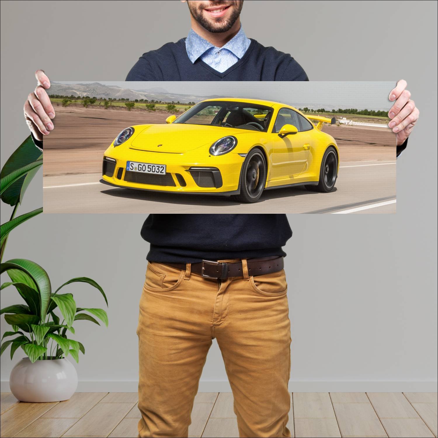 Cuadro grande 30x80cm 2017 porsche 911 gt3 auto 83 Porsche