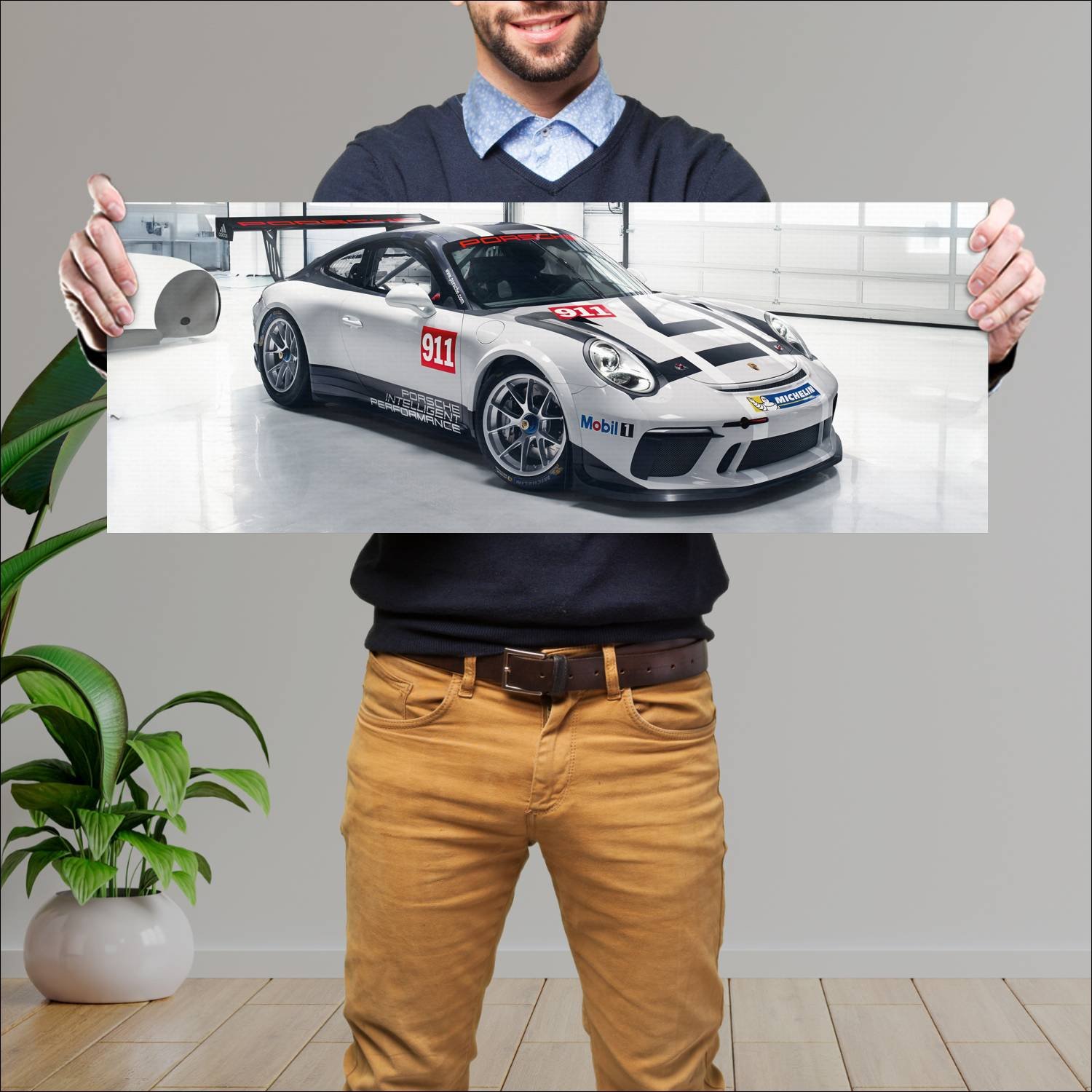 Cuadro grande 30x80cm 2017 porsche 911 gt3 cup 578 84 Porsche