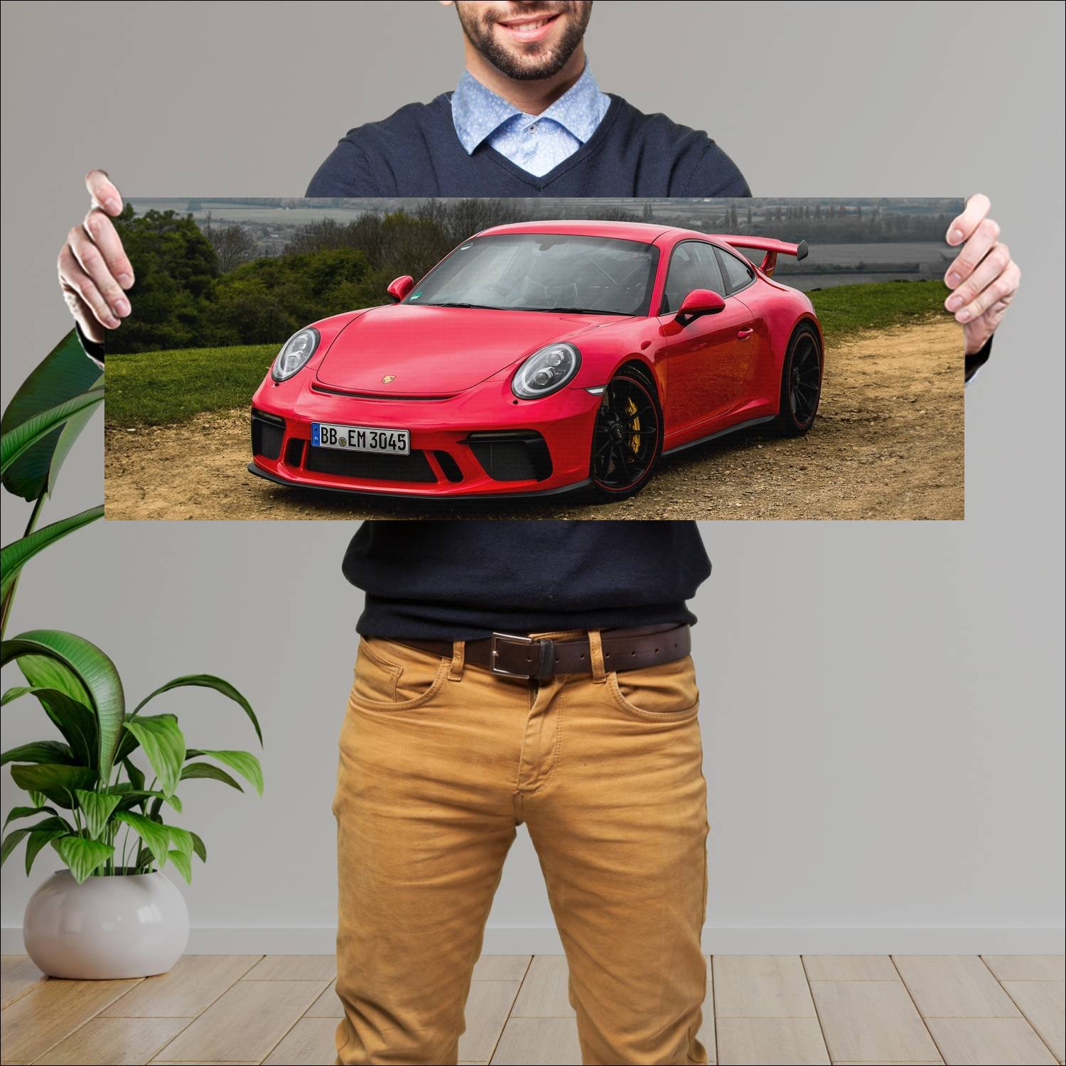 Cuadro grande 30x80cm 2017 porsche 911 gt3 uk 6537 87 Porsche