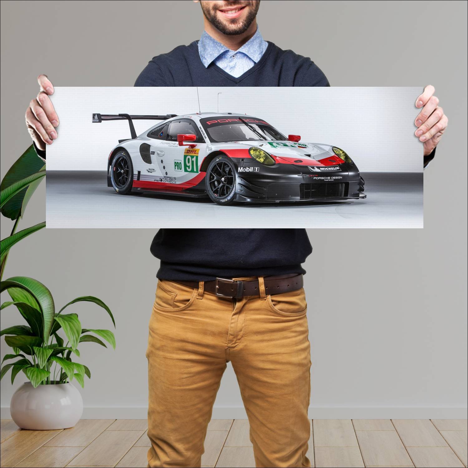 Cuadro grande 30x80cm 2017 porsche 911 rsr auto 89 Porsche