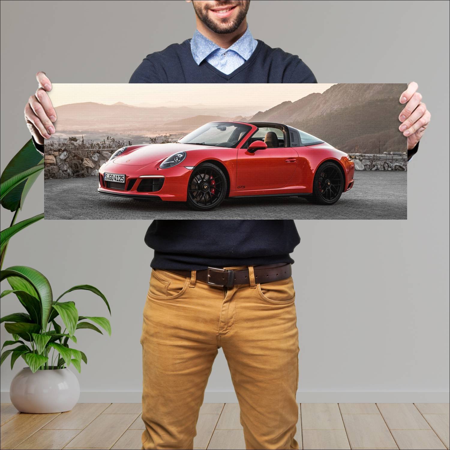 Cuadro grande 30x80cm 2017 porsche 911 targa gts 6 90 Porsche