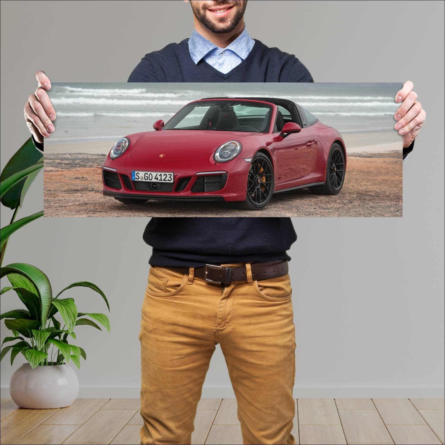 Cuadro grande 30x80cm 2017 porsche 911 targa gts 6 91 Porsche