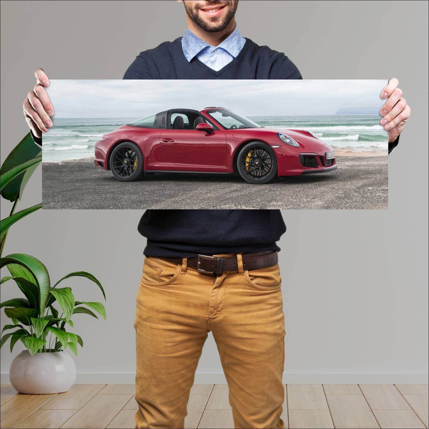 Cuadro grande 30x80cm 2017 porsche 911 targa gts 6 92 Porsche