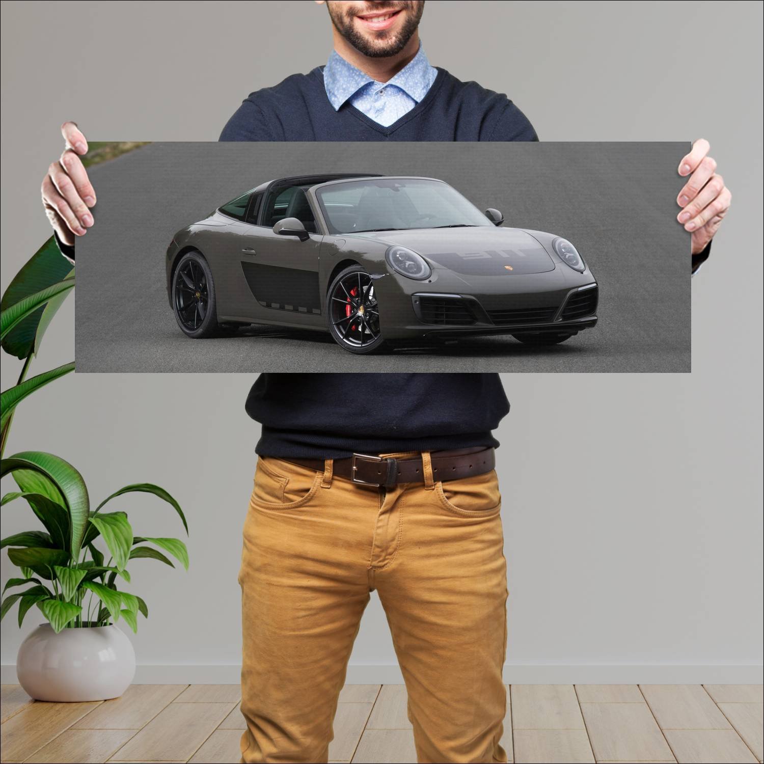 Cuadro grande 30x80cm 2017 porsche 911 targa s exc 93 Porsche