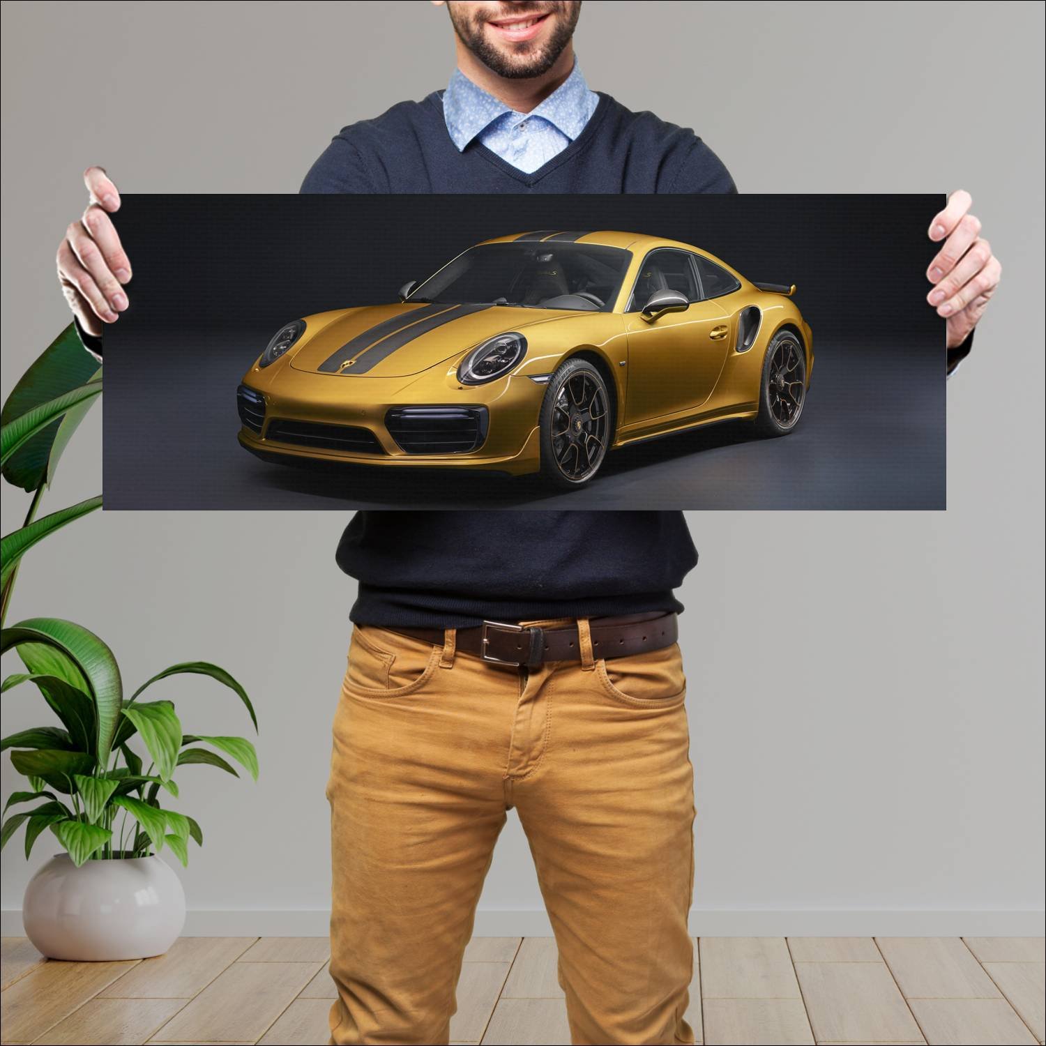 Cuadro grande 30x80cm 2017 porsche 911 turbo s exc 97 Porsche