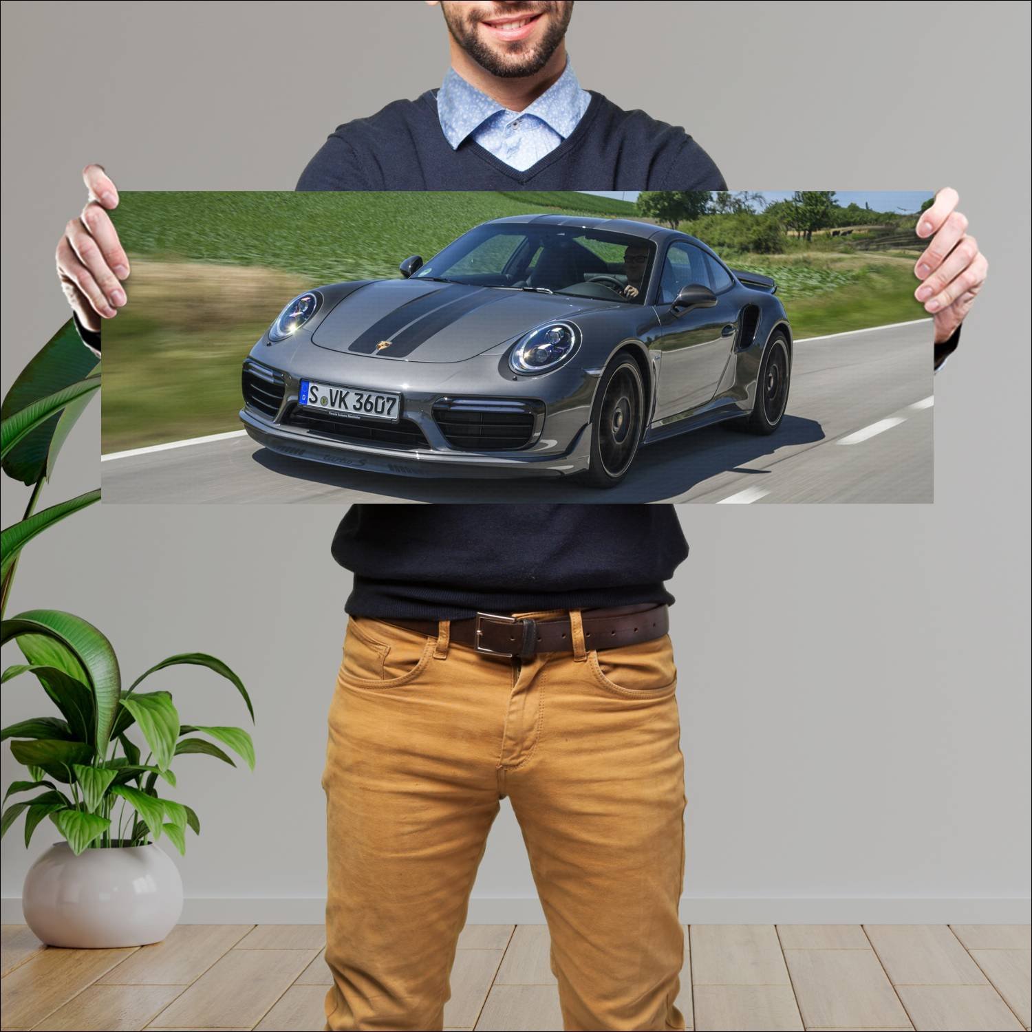 Cuadro grande 30x80cm 2017 porsche 911 turbo s exc 98 Porsche